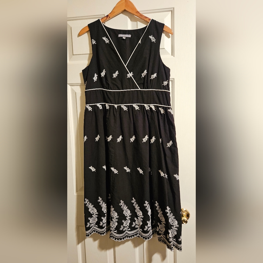 NY COLLECTION Lined Embroidered Sleeveless Dress Women's sz L